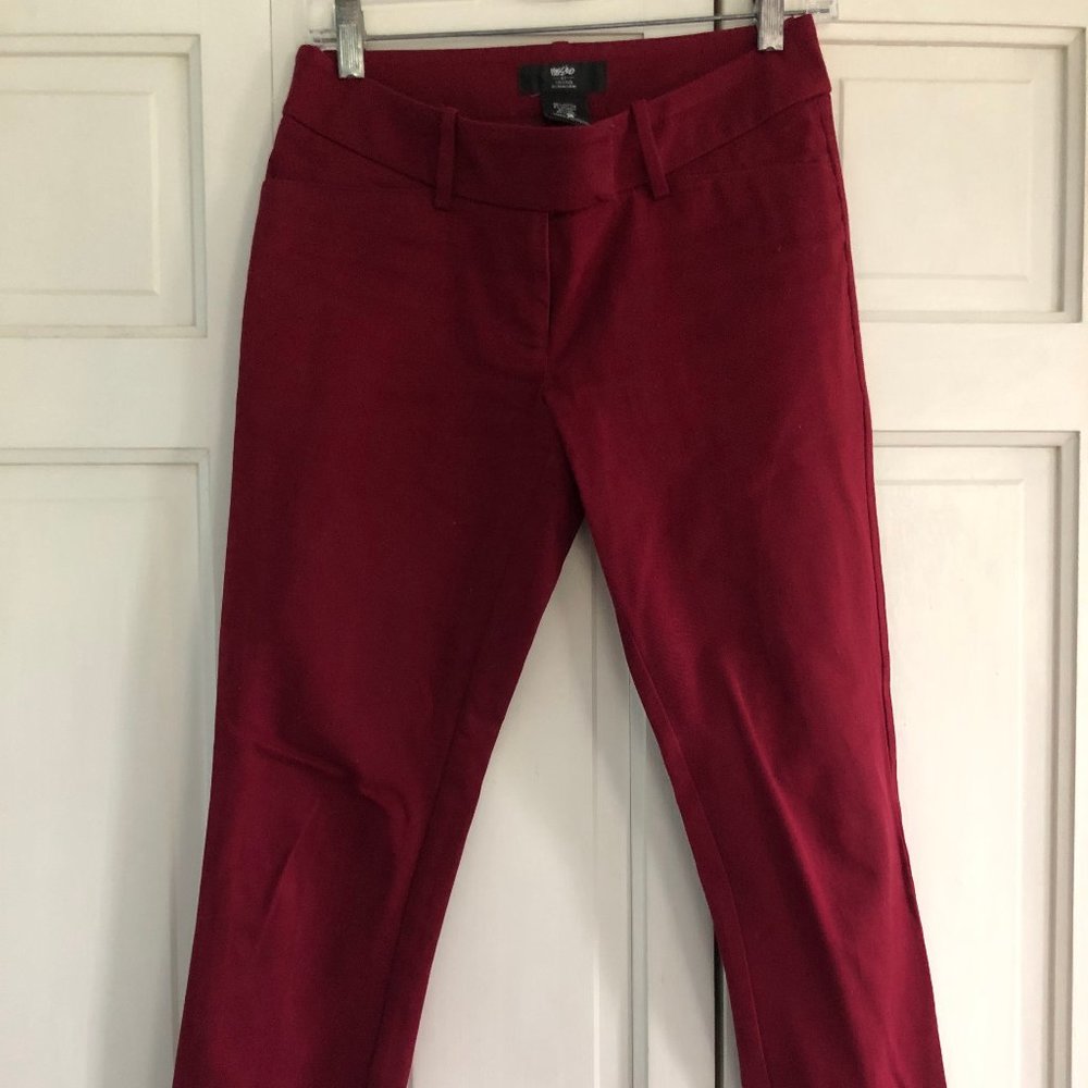 Stretch // Extensible Dark Red Ankle Pants